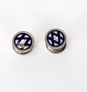 Art Deco Mother Of Pearl Cufflinks 1920s Roaring Twenties Outfit Halloween - Picture 1 of 6