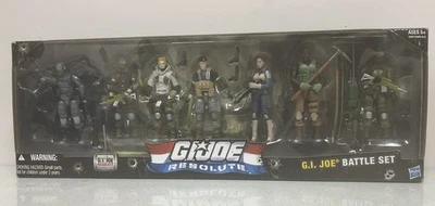 G.I. Joe Resolute Battle Set - Hasbro 2010 - Paquete de 7 sin usar, en caja - Snake Eyes, Duke, Flin Foto 1 de 4