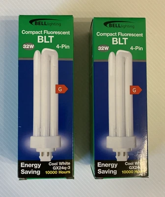 2 x Bell 32W GX24q-3 4Pin 4000K Cool White Compact Fluorescent Lamps - Image 1 of 4