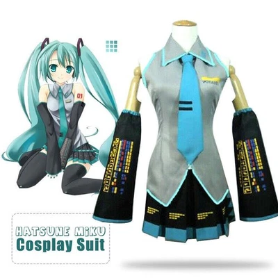 UBRANDED Anime Vocaloid Miku Hatsune Cosplay Costume Bookweek Party Props Dresses Sets UK