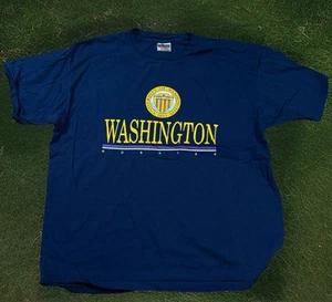 Vintage 90s Oneita Power-T University Of Washington Huskies XL T-Shirt Navy USA - Picture 1 of 5