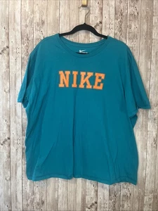 The NIKE Tee Aqua Blau & Orange Athletic Cut Kurzarm T-Shirt 3XL - Bild 1 von 7