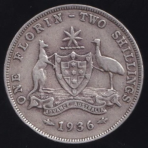 Australia 1936 One Florin 2/- George V - Fine - Picture 1 of 3