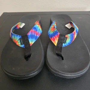Chaco Chillos Flip Flops Men Size 10 TIe Dye Multicolor  - Picture 1 of 9