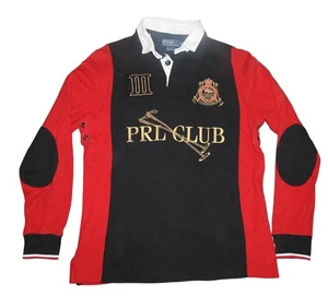 Vintage 90s Polo Ralph Lauren PRL Club Equestrian Crest Rugby Sweater Medium USA - Picture 1 of 6