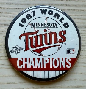 Minnesota Twins Pin 1987 World Series Champions Button MLB Baseball Pinback MINT - Picture 1 of 2