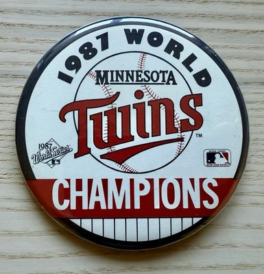 Minnesota Twins Pin 1987 World Series Champions Button MLB Baseball Pinback MINT - Image 1 of 2