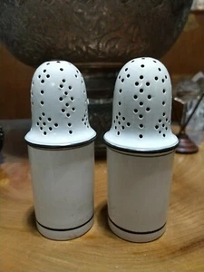 Vintage Schwarz & Weiß Keramik Salz, Pfefferstreuer - Bild 1 von 6