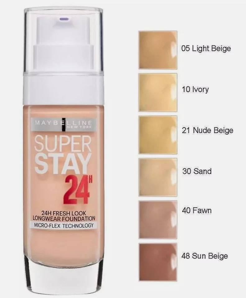 Maybelline Superstay 24h FOUNDATION 30ml Wähle Farbton - Neu Versiegelt - Bild 1 von 1