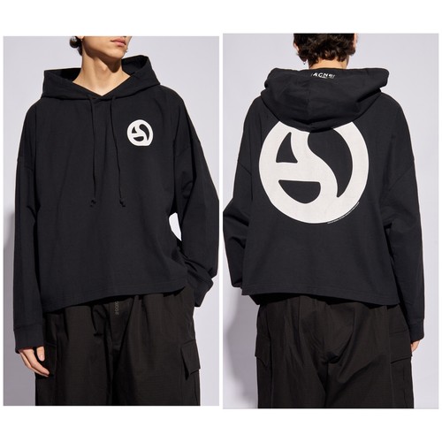 ACNE STUDIOS Felpa con cappuccio e logo colore nero GRANDE