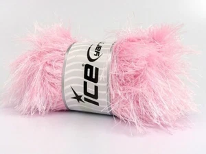 Long Eyelash 100gr Baby Pink 81260 Ice Yarns Extra Long Eyelash Yarn 100gr 76yds - Picture 1 of 3