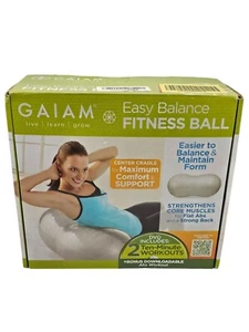 GAIAM Easy Balance Peanut-Shaped Fitness ANTI-BURST BALL w/ Workout DVD & Pump - Picture 1 of 4