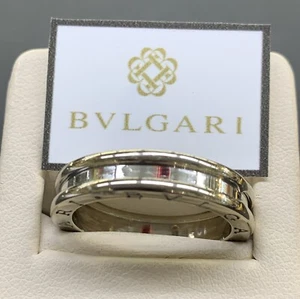 Fede nuziale BVLGARI B ZERO1 ORO BIANCO 18 CARATI UNISEX TG 8,75 - Foto 1 di 13