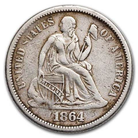 1864-S Liberty Seated Dime VF - SKU#277576 Cover