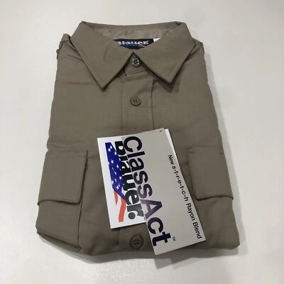 Blauer Silver Tan Street Gear 长袖衬衫,尺寸 17 袖 33 — 第 1/4 张图片