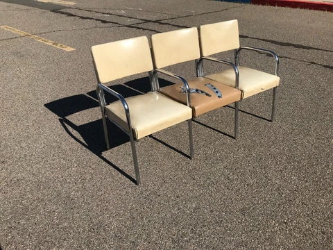Vintage Mid-Century Modern Bauhaus Chairs Art Deco Chrome Cover