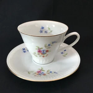 c.1967 Wtoctawek Włocławek WTW1 taza de té floral rosa azul rosa excelente - Imagen 1 de 6