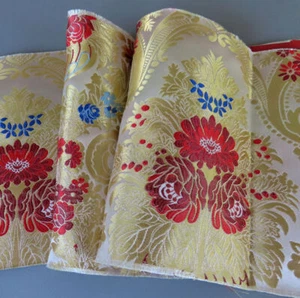 Ecclesiastical / Liturgical Lavish Brocade FABRIC Samples LA LAME w GOLD Threads - Picture 1 of 10