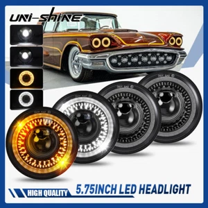 4PCS Round 5.75" 5-3/4 LED Headlights Hi/Lo DRL for Ford Thunderbird Torino DOT - Picture 1 of 10