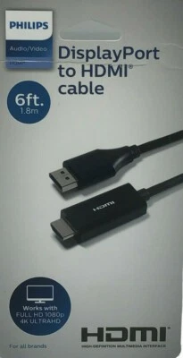 Philips 6' Display Port to HDMI Cable - Black - Image 1 of 2