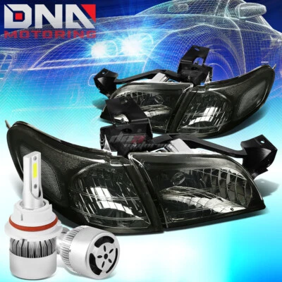 SMOKED HOUSING HEADLIGHT+CLEAR CORNER+WHITE LED 9004 HID W/FAN FIT 97-05 VENTURE - Imagem 1 de 4