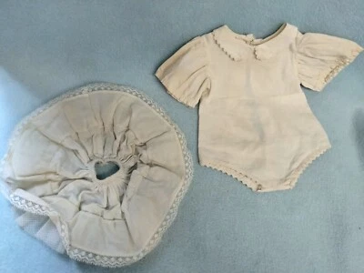 💙 Antique 🍃🥀Cotton Onepiece & Petticoat🥀🍃 for French or German Bisque Doll - Image 1 of 4