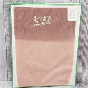 Micro-malla de nylon sin costuras primera calidad 15 denier vintage 4 pares rosa beige 10 - Imagen 1 de 8