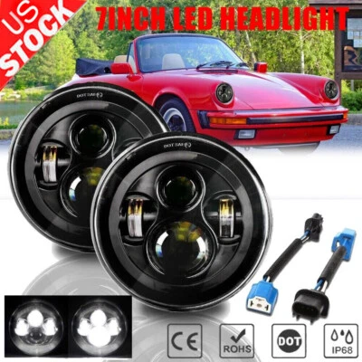 2 шт светодиодных фар для Chevrolet P10 P20 P30 Van 7 дюймов дневные ходовые огни дальний ближний свет - Изображение 1 из 4