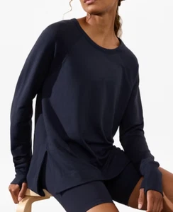 NUEVA SUDADERA ATHLETA AZUL MARINO COASTER LUXE RECOVERY 659287 TALLA ST PEQUEÑA ALTA - Imagen 1 de 9