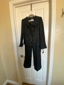 Ane Klein Linin 2 Piece Linen Pant Suit Black Size 2 - Picture 1 of 12