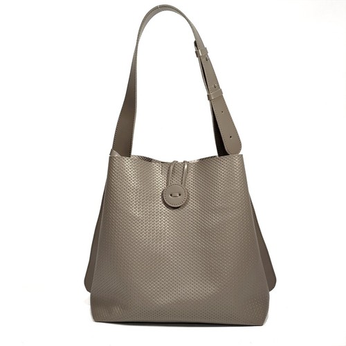 COACH Borsa donna fatta a mano VERA PELLE shopper beige scuro tracolla tote borsetta