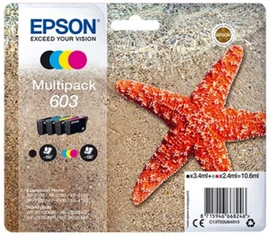 Epson 603 Starfish Multipack Ink Cartridge XP2150, XP2155, XP3150, XP3155, T03U6 - Picture 1 of 2