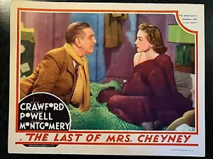 MGM THE LAST OF MRS. CHEYNEY 1937 ORIG LOBBY CARD, JOAN CRAWFORD, WILLIAM POWELL - Foto 1 di 1