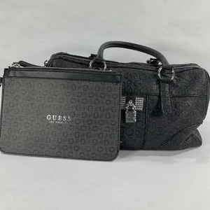 Borsa a mano Guess nera con lucchetto e borsetta più piccola - Foto 1 di 16