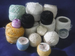 VTG? 15 Spools CROCHET/TATTING THREAD Mixed Weight 5-70 - J&P Coats, Clarks, DMC - Picture 1 of 3
