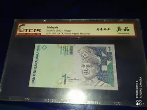 2012 MALAYSIA 1 RINGGIT Banknote (天印评级TCIS-GENUINE) - Picture 1 of 5