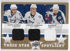 08/09 UPPER DECK TRILOGY 3 STAR SPOTLIGHT JERSEY St. Louis/Lecavalier/Rick Nash