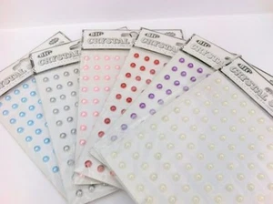 100 SELF ADHESIVE PEARLS 5mm (BABY PINK, BABY BLUE, SILVER, PURPLE, IVORY, RED) - Picture 1 of 9