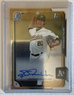 2015 Bowman Chrome Prospect Autographs #BCAPSST Seth Streich - Image 1 of 2
