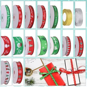 Christmas Xmas Winter Themed Ribbon - Various Designs Widths and Colours - Picture 1 of 59