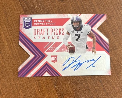 Kenny Hill 2018 Elite Status Red Die Cut Rookie Auto #265 TCU A&M Raiders /49 RC - Image 1 of 2