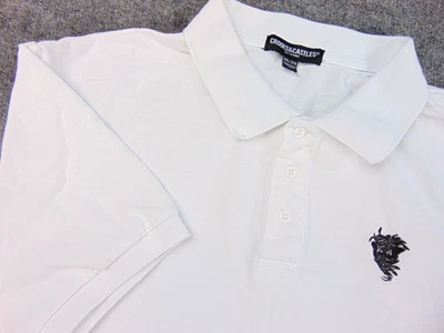 Crooks & Castles Polo Shirt Mens 2XL White Short Sleeve Streetwear Logo - Image 1 of 4