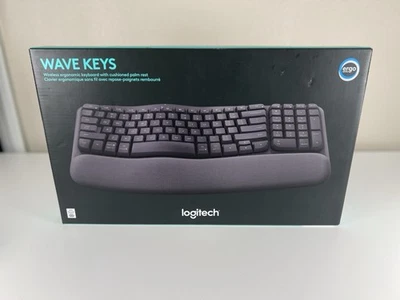 Logitech Wave Keys Bluetooth Keyboard - Black: Ergonomic Design, Wrist Rest T4 - Image 1 of 4