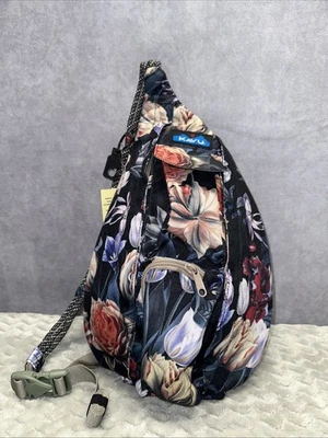 Kavu Mini Rope Sling Crossbody Bag Winter Bliss New W/ Tags Flower Print Canvas - Image 1 of 4