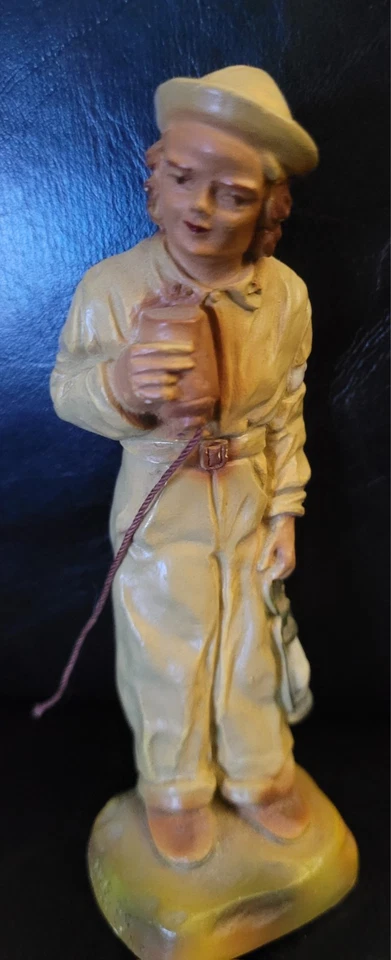 Figura de soldado de juguete de yeso de tiza con botella de plasma JH Miller 1950 de colección Foto 1 de 1