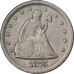 1875-S Twenty (20) Cent Piece Nice F/VF Nice Eye Appeal Nice Strike - Picture 1 of 2