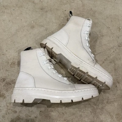 Dr. Martens Women's US Size 8 Combs W Boots White Lace Up Combat *STAINS - Image 1 of 4