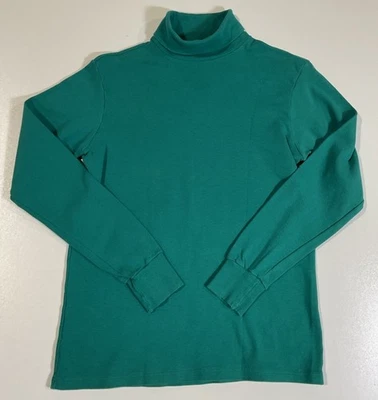 Camisa de Colección Verde Azulado Doble Pliegue Cuello Alto Talla S Manga Larga Hecha en EE. UU. Años 90 Foto 1 de 4