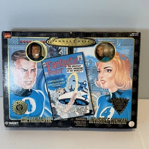 Marvel Famous Covers Mr Fantastic Invisible Woman 8" Figure 1998 Toy Biz New - Picture 1 of 12