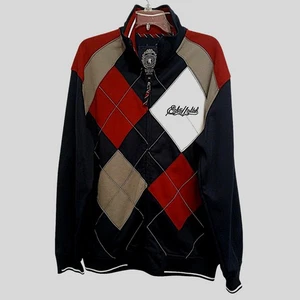 Ecko Unlimited Trainingsjacke Herren Gr. M Navy Rot Weiß Argyle Polo Royal Rhino - Bild 1 von 20